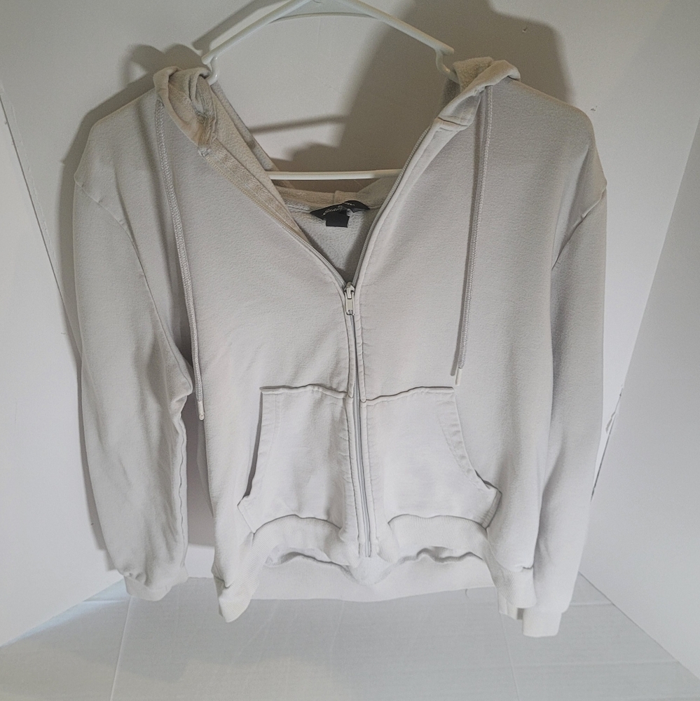 Eddie Bauer Women's Cream Hoodie Jacket Size Large